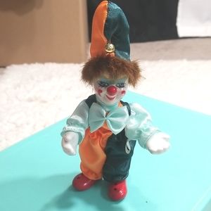Collectible Porcelain Clown . 8"